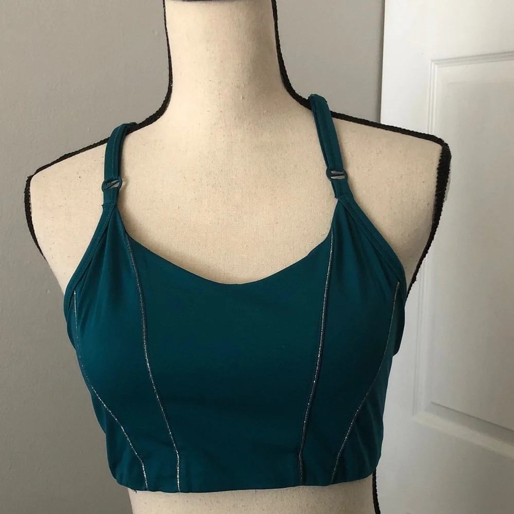 NIKE Yoga Dri-FIT Indy Teal Sports Bra | M